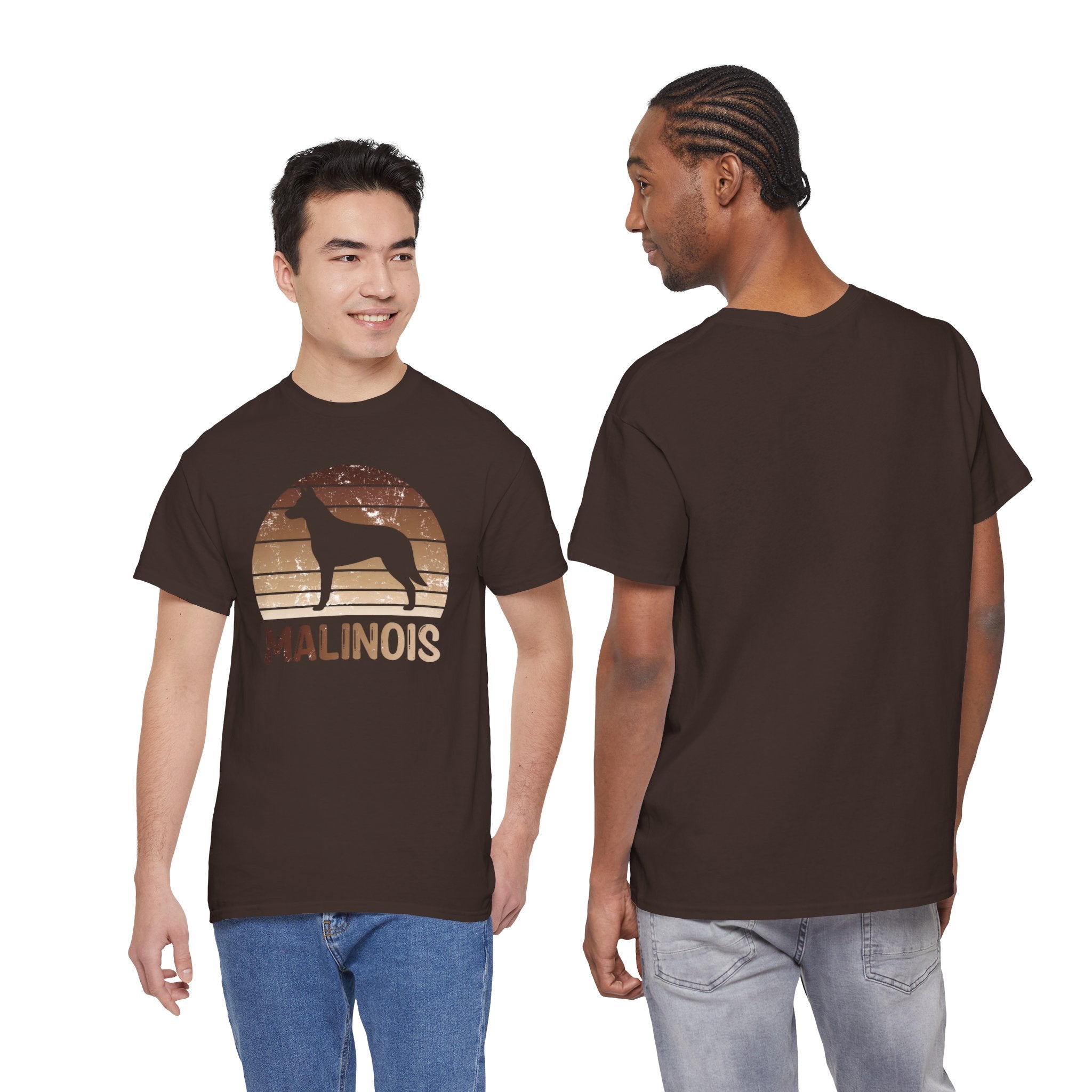 Belgian Malinois Retro Sunset T-Shirt – Unisex Dog Lover Graphic Tee