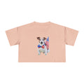 Patriotic Dog Crop Tee — Jack Russell with American Flag