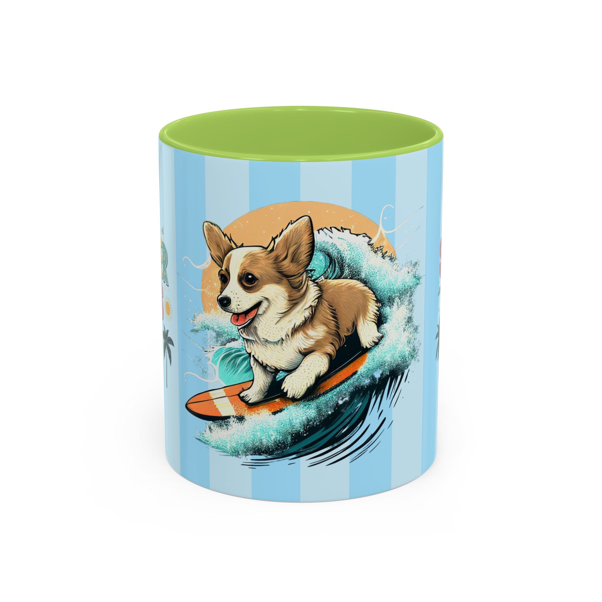 Summer Vibes Corgi Surf Coffee Mug — Cute Dog Lover Gift (11/15 oz)