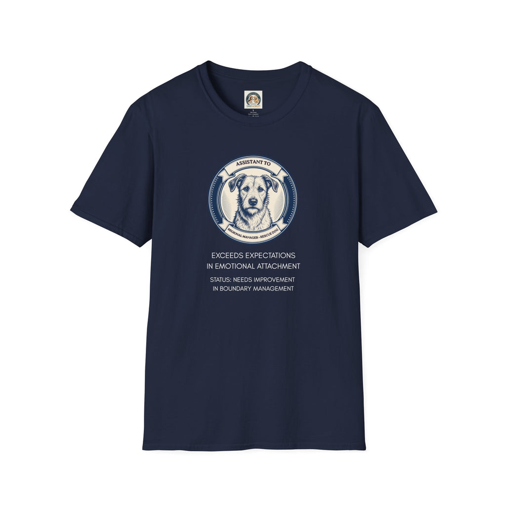 Rescue Dog T-Shirt — "Assistant to the Regional Manager" Funny Adopted Dog Tee