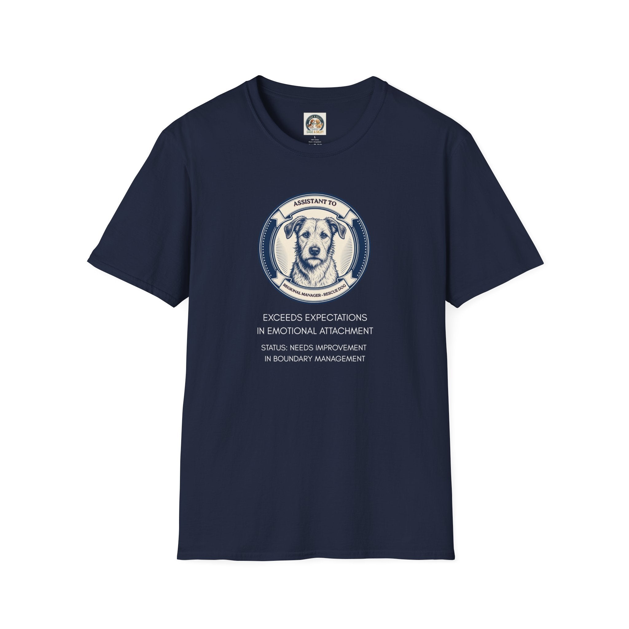Rescue Dog T-Shirt — "Assistant to the Regional Manager" Funny Adopted Dog Tee