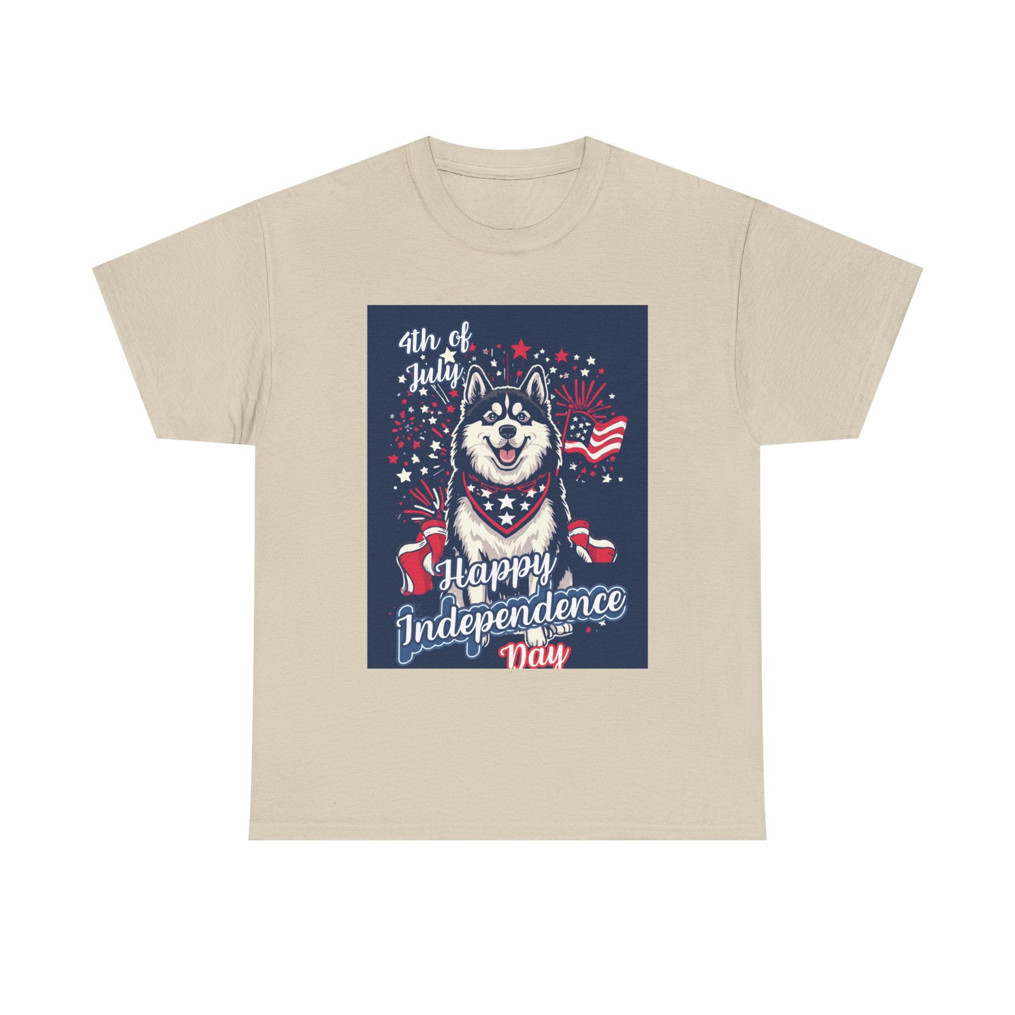4th of July Husky T-Shirt – Happy Independence Day Patriotic Dog Tee