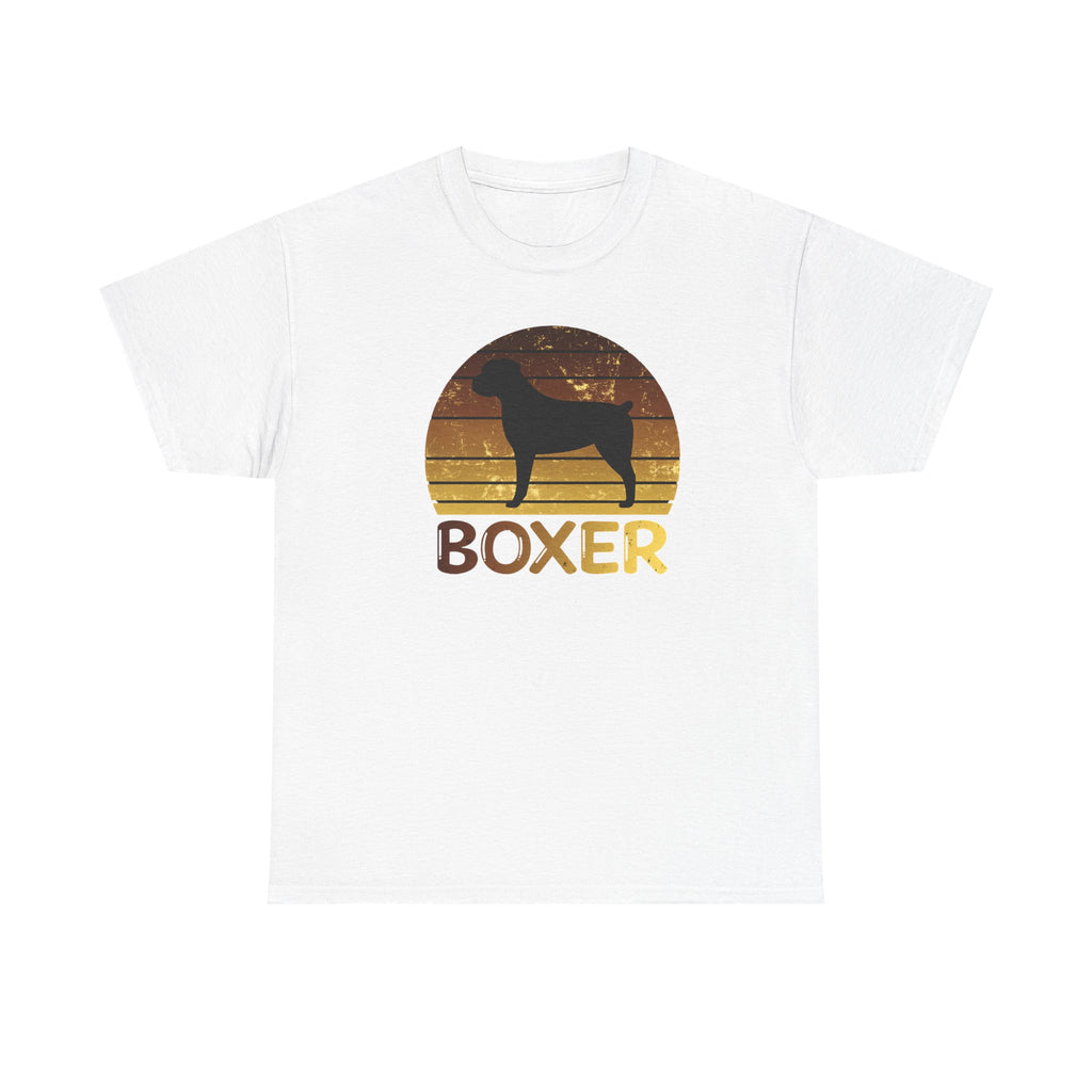 Boxer Dog Retro Sunset T-Shirt – Unisex Dog Lover Graphic Tee