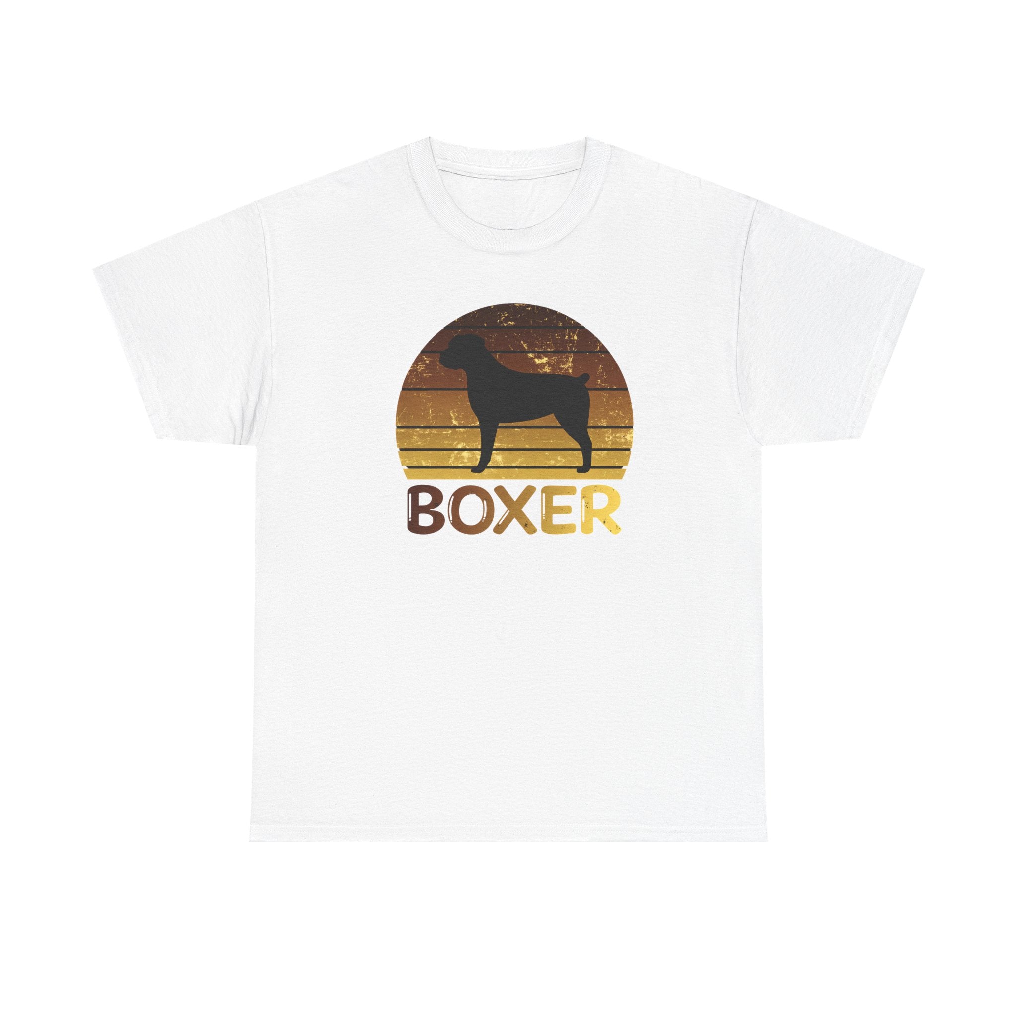 Boxer Dog Retro Sunset T-Shirt – Unisex Dog Lover Graphic Tee