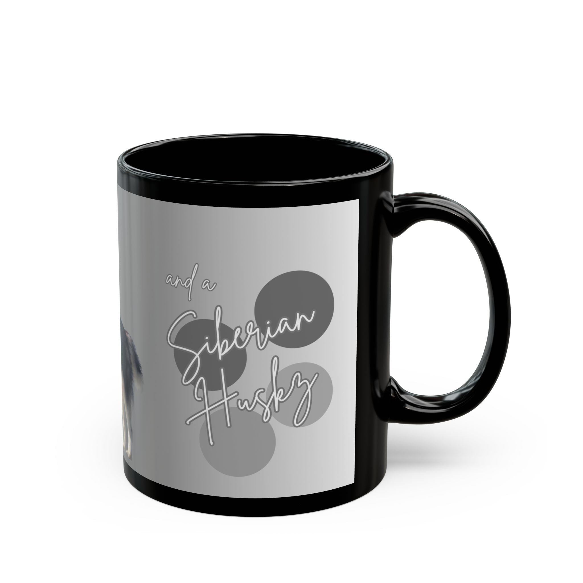 Siberian Husky Black Coffee Mug — 11oz/15oz Dog Lover Gift