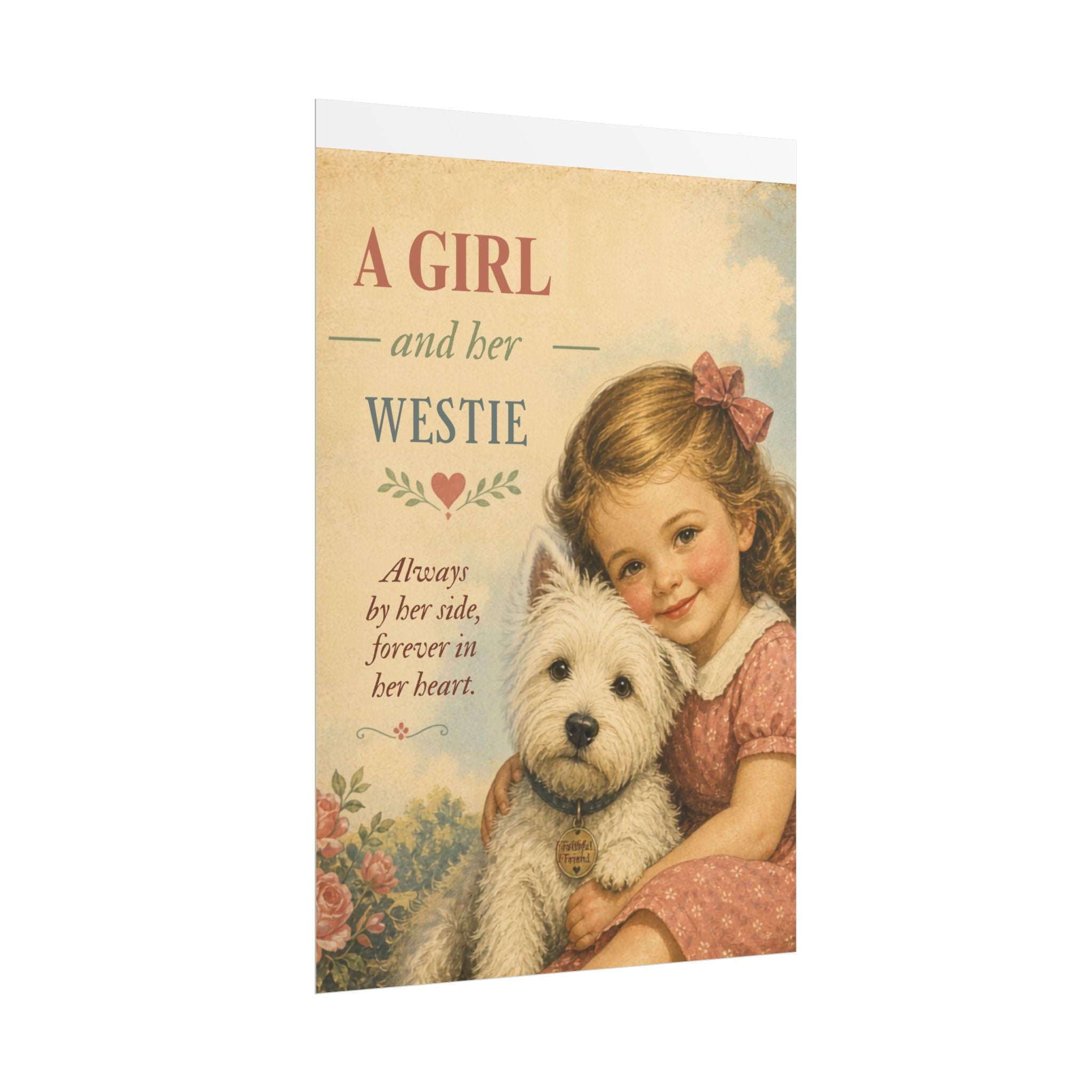 Westie Dog Poster — "A Girl and Her Westie" Vintage Art Print