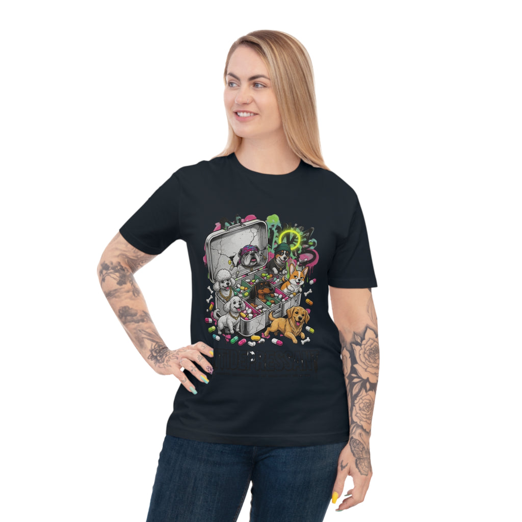 Antidepressant Pets T-Shirt — Emotional Support Pet & Pill Box Graphic Tee