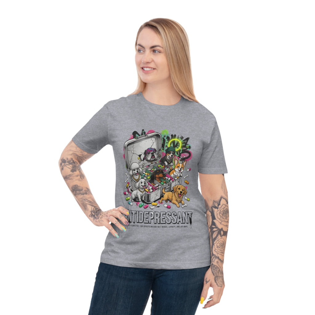 Antidepressant Pets T-Shirt — Emotional Support Pet & Pill Box Graphic Tee