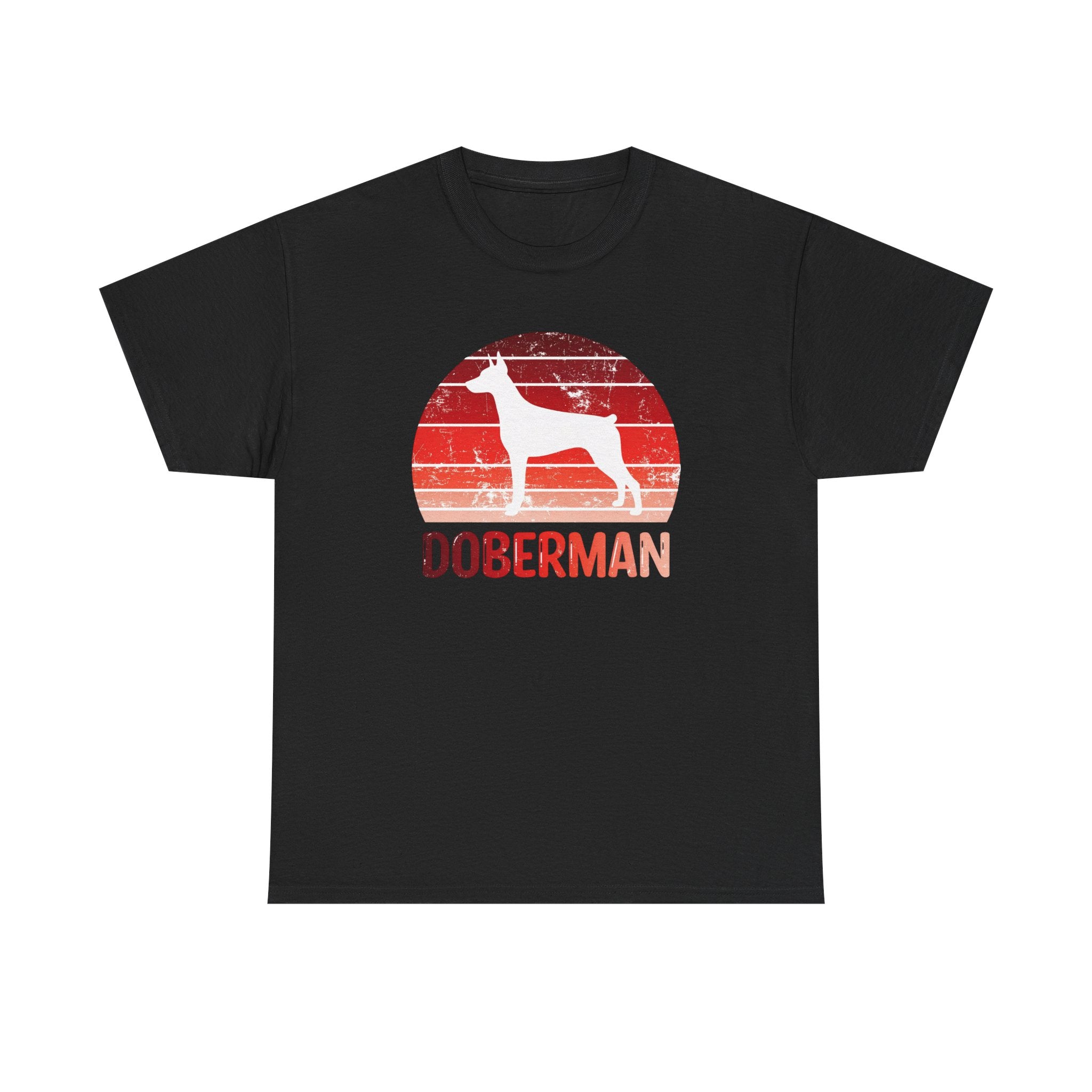 Doberman Retro Sunset T-Shirt – Unisex Dog Lover Graphic Tee