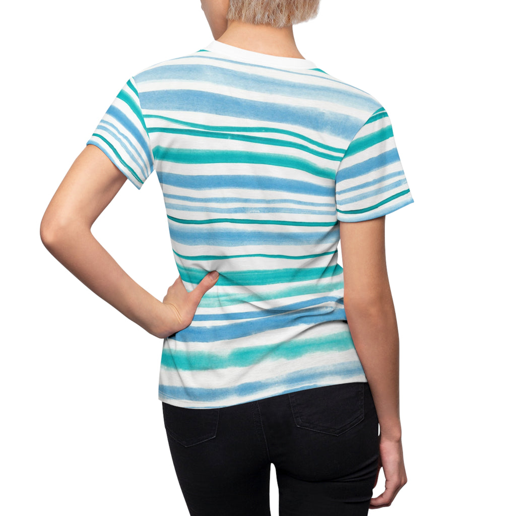 Oh For Frenchie's Sake Women's Tee — French Bulldog Stripe All-Over Print