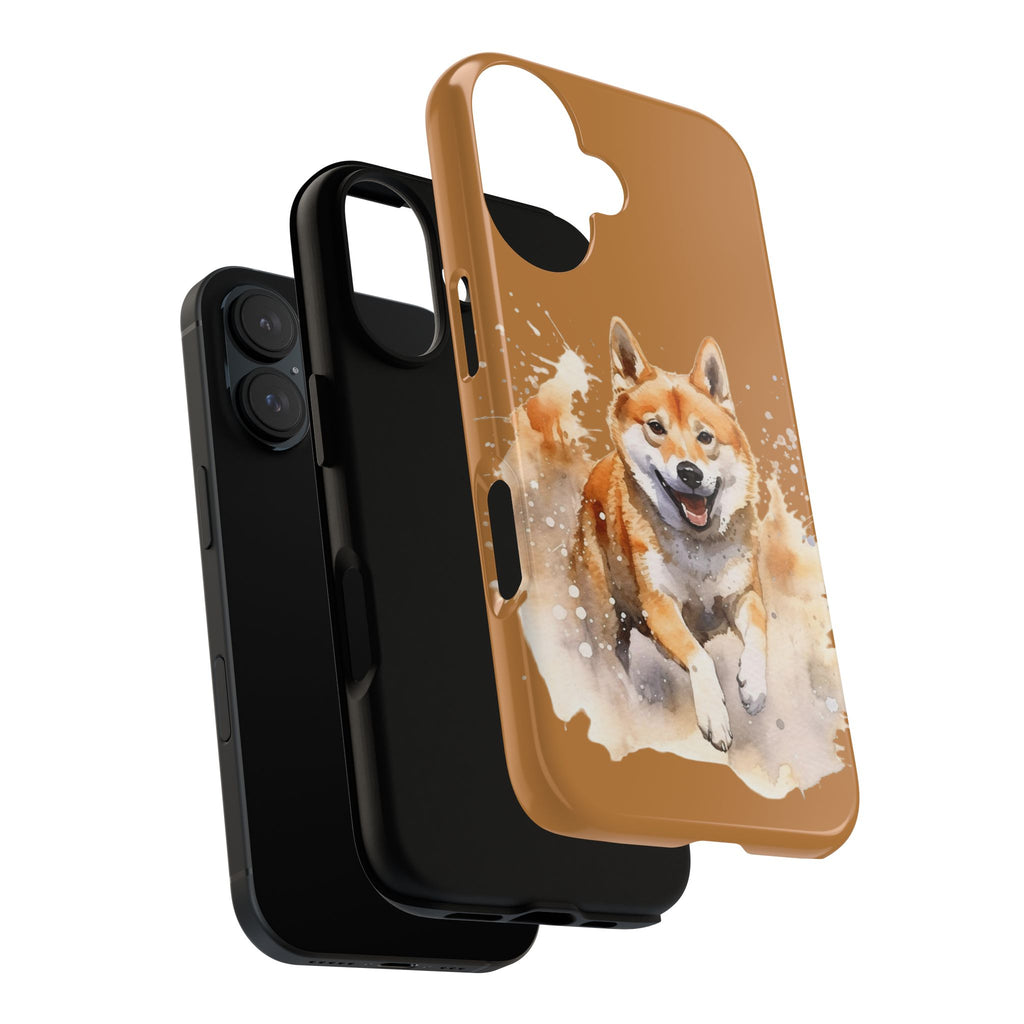 Shiba Inu Phone Case — Energetic Watercolor Dog Protective Case
