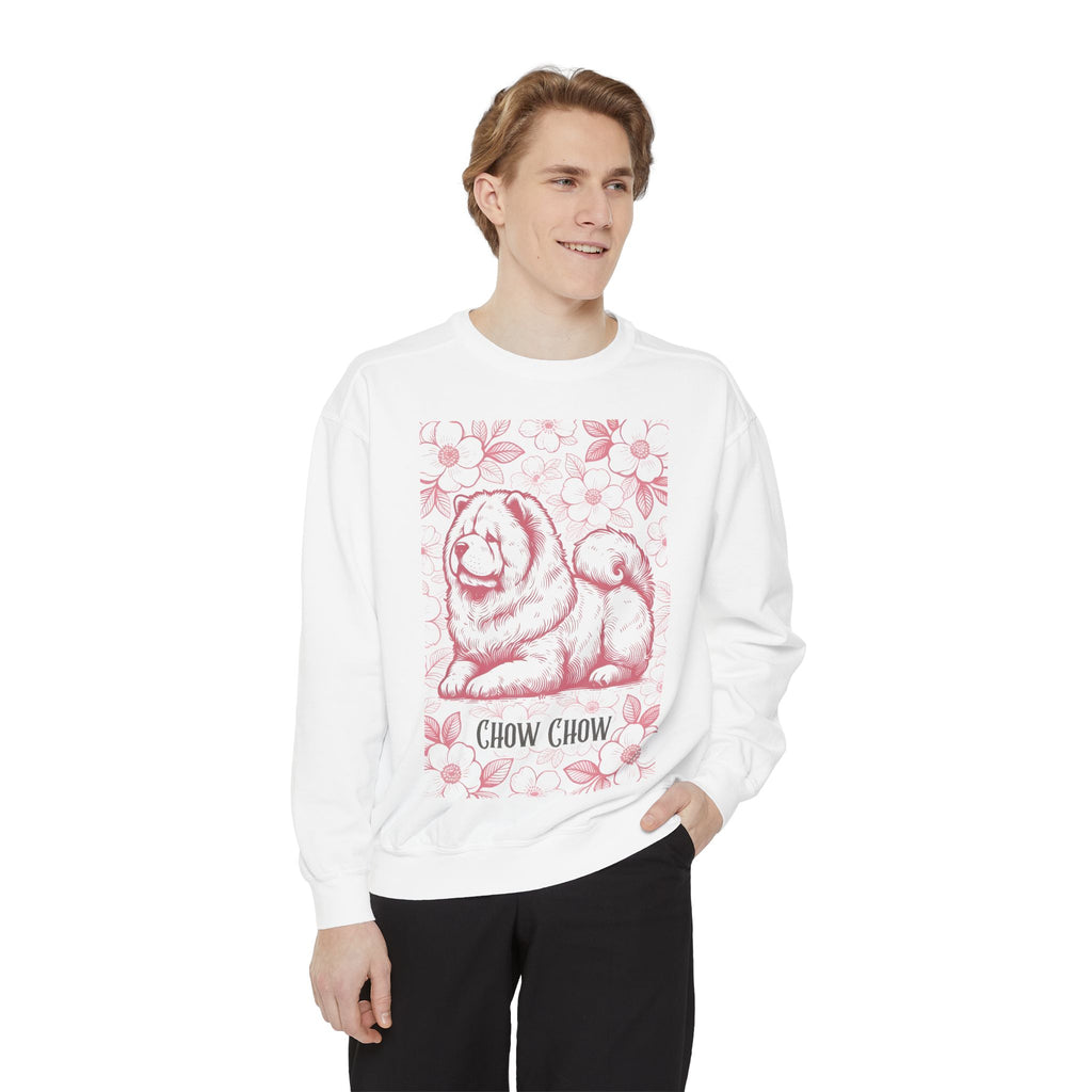 Chow Chow Floral Sweatshirt — Vintage Sketch Dog Crewneck