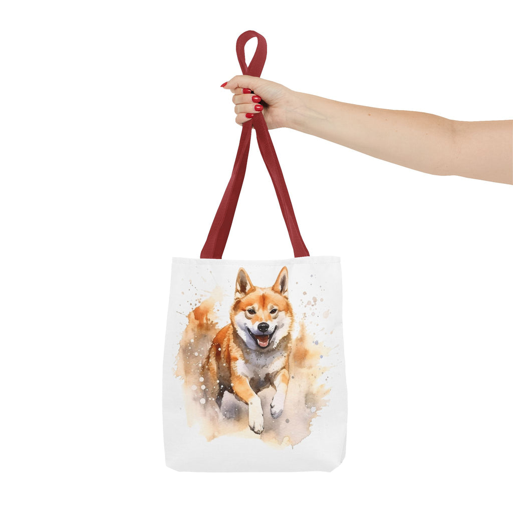 Shiba Inu Watercolor Tote Bag – Cute Running Dog All-Over Print
