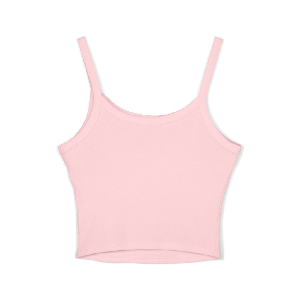 Frenchie Dog Crop Tank — "My Frenchie Judges Silently" Women's Spaghetti Strap Tank