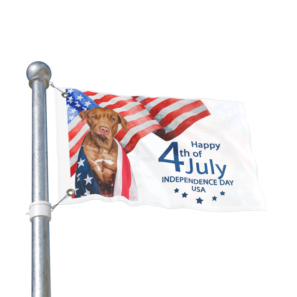 4th of July Dog Flag — Double-Sided American Independence Day Garden Banner