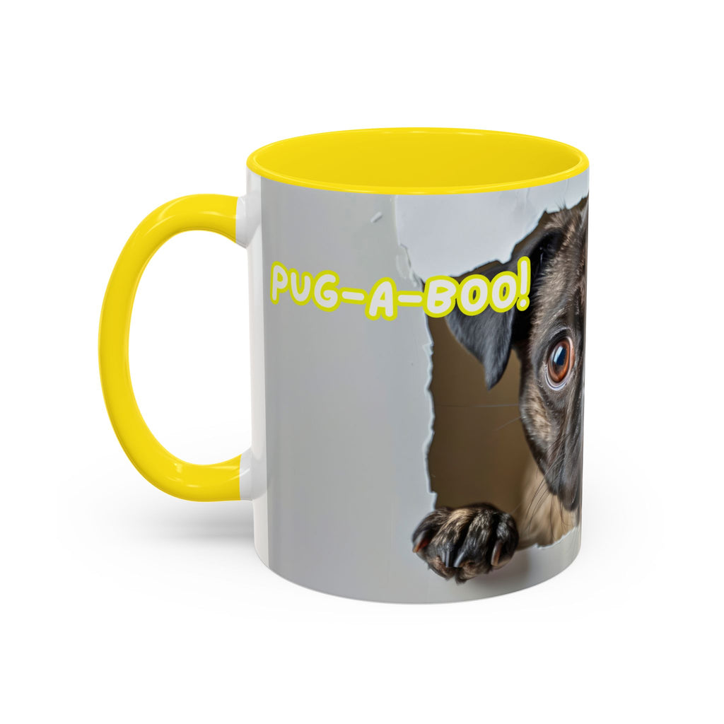 Pug “I See You!” Accent Coffee Mug — Cute Dog Lover Gift (11/15 oz)