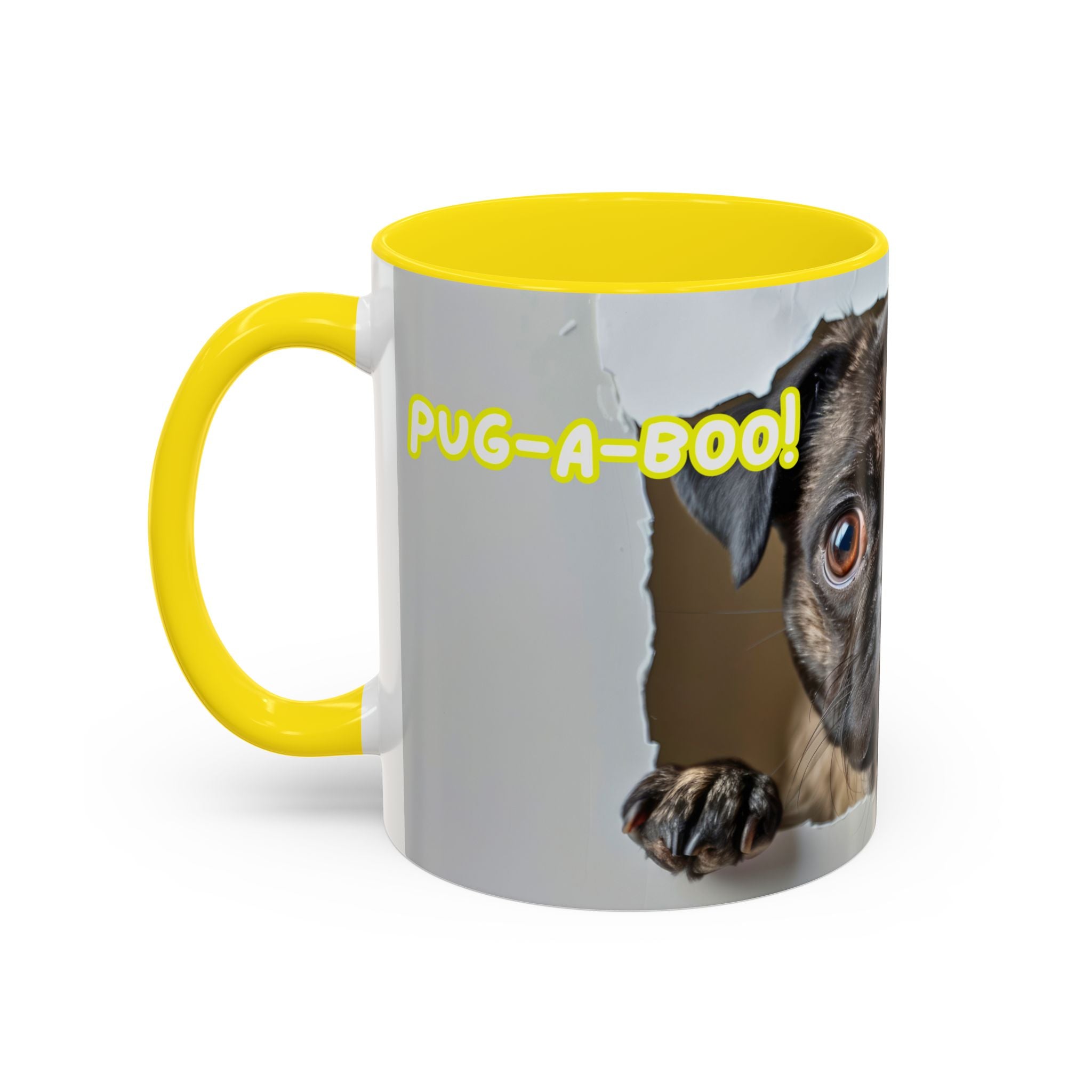Pug “I See You!” Accent Coffee Mug — Cute Dog Lover Gift (11/15 oz)