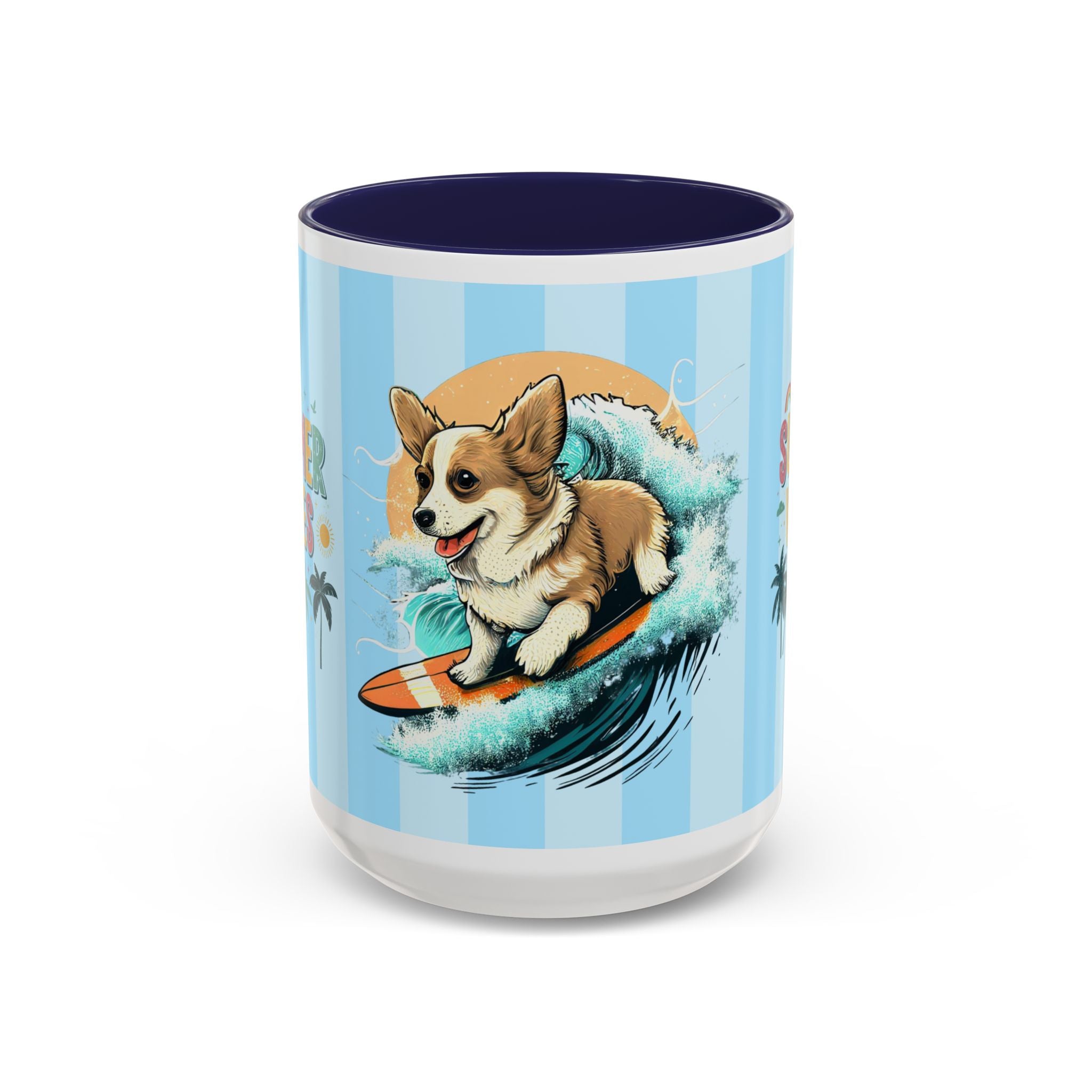 Summer Vibes Corgi Surf Coffee Mug — Cute Dog Lover Gift (11/15 oz)