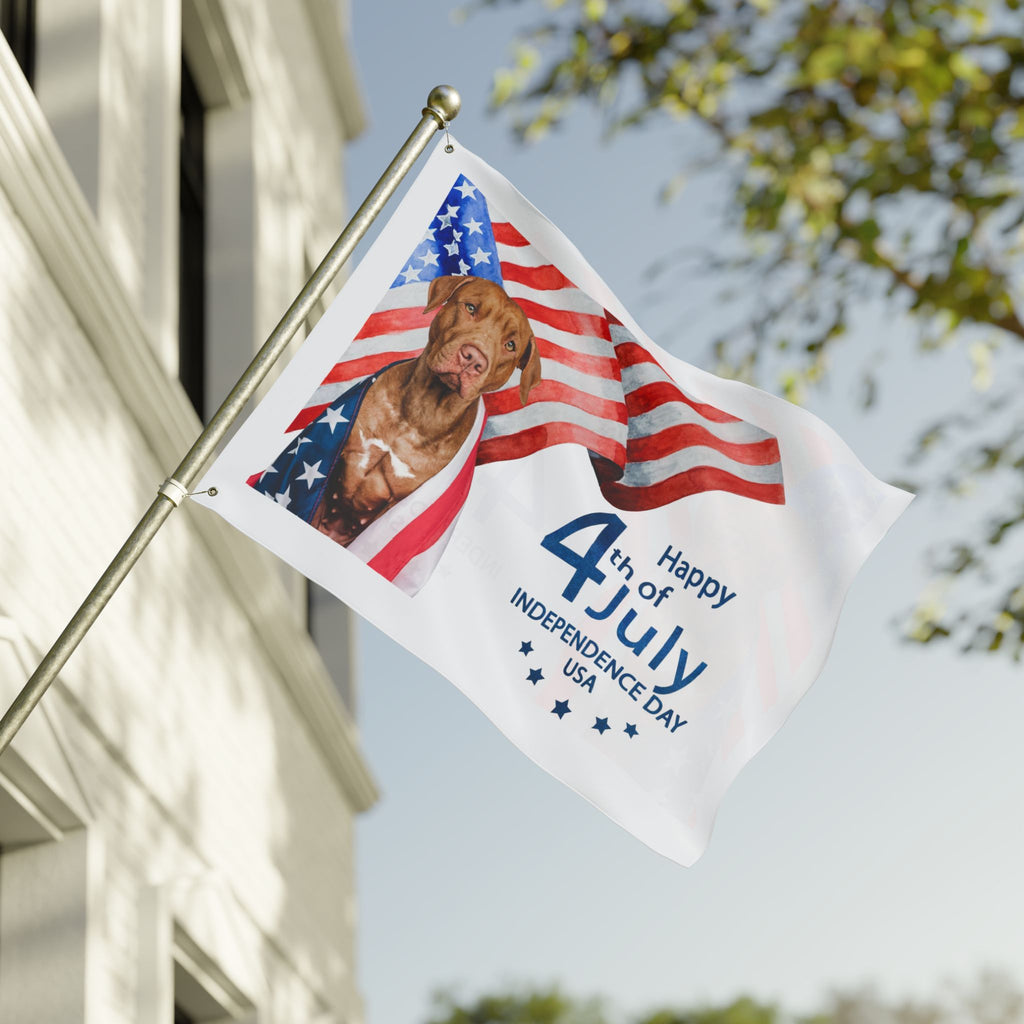 4th of July Dog Flag — Double-Sided American Independence Day Garden Banner