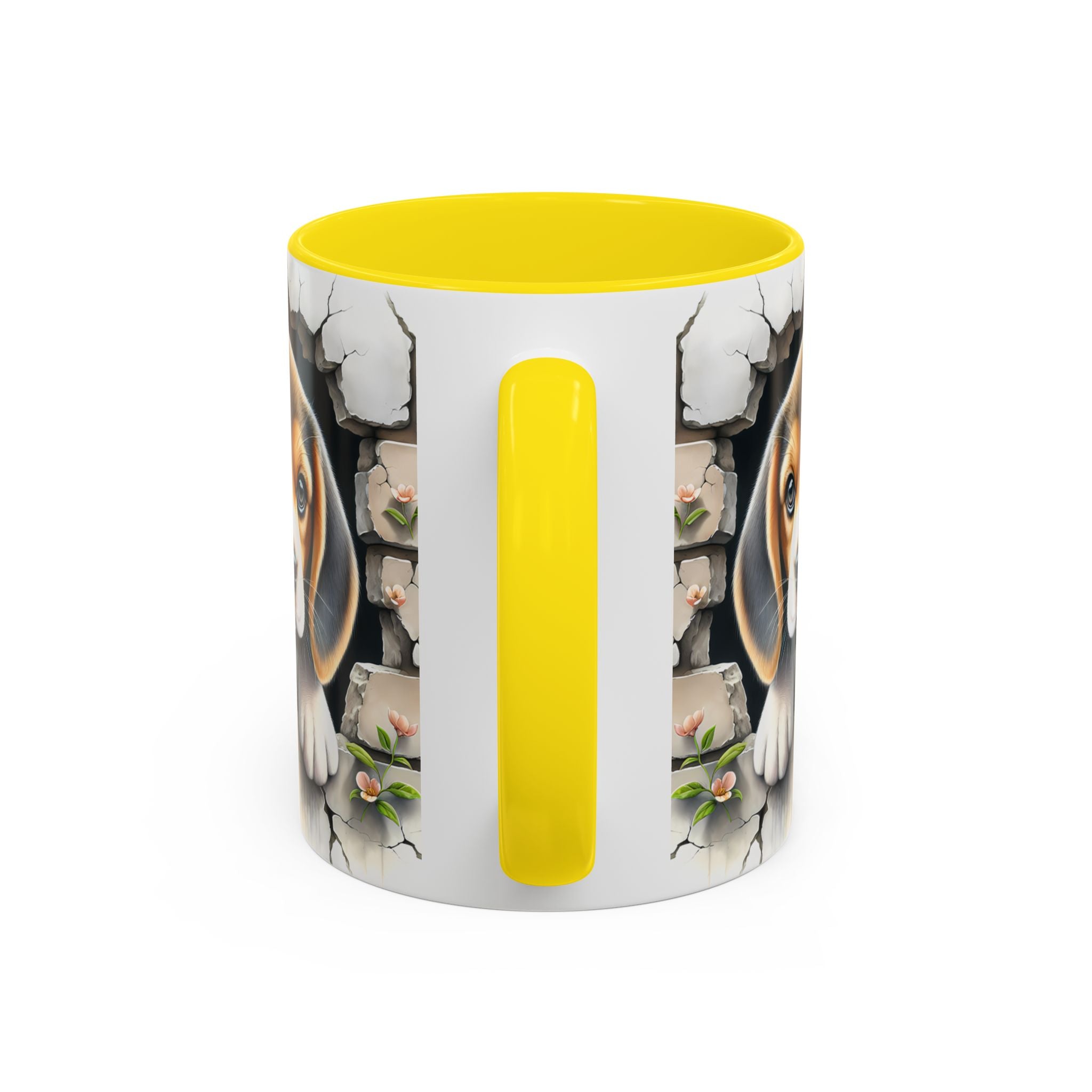 Beagle Puppy Peek Accent Coffee Mug – Cute Dog Gift (11/15 oz)