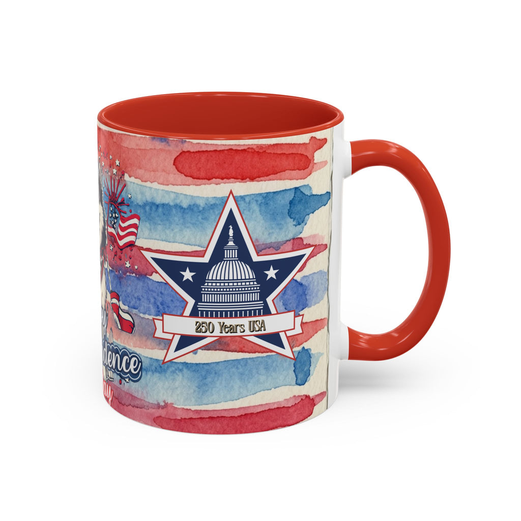 Independence Day Husky Coffee Mug — Happy 4th of July Patriotic Accent Mug (11/15oz)