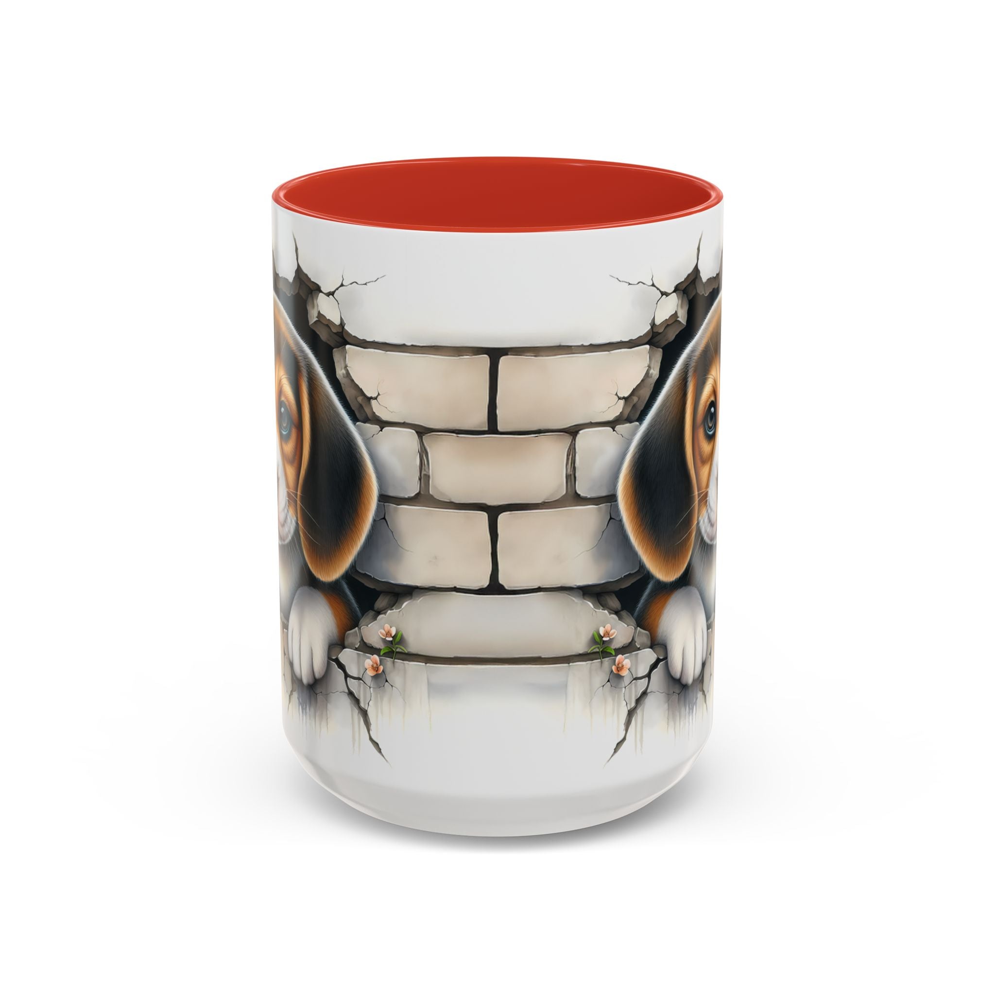 Beagle Puppy Peek Accent Coffee Mug – Cute Dog Gift (11/15 oz)