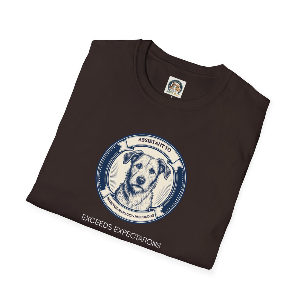 Rescue Dog T-Shirt — "Assistant to the Regional Manager" Funny Adopted Dog Tee