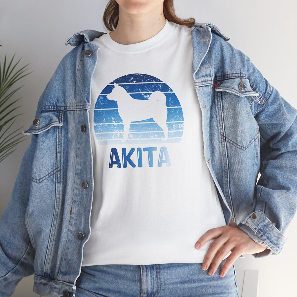 Akita Retro Sunset T-Shirt – Unisex Dog Lover Graphic Tee