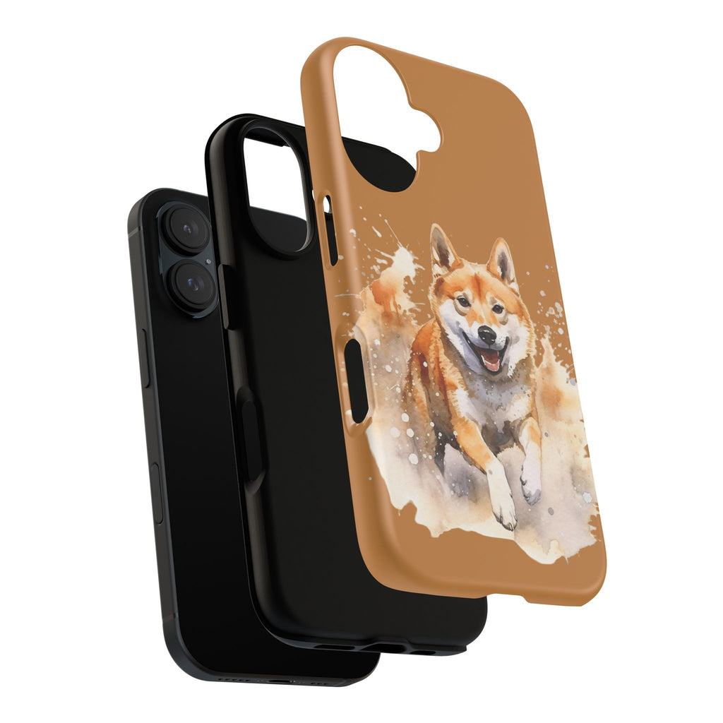 Shiba Inu Phone Case — Energetic Watercolor Dog Protective Case