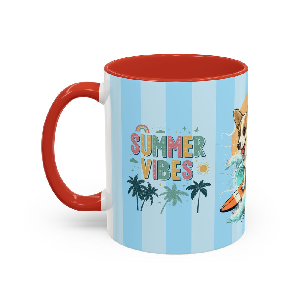 Summer Vibes Corgi Surf Coffee Mug — Cute Dog Lover Gift (11/15 oz)