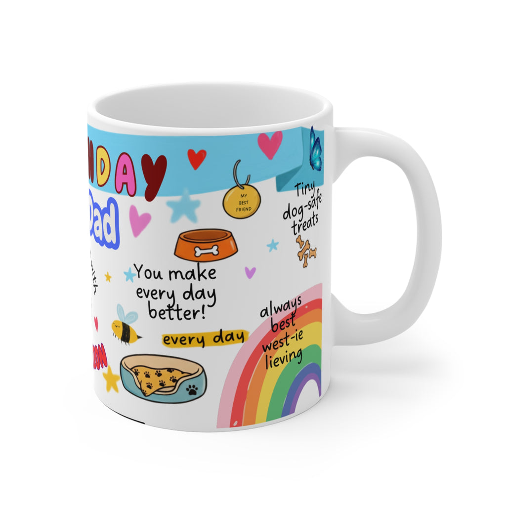 Happy Birthday Westie Dad Mug — Cute West Highland Terrier Gift for Dog Lovers
