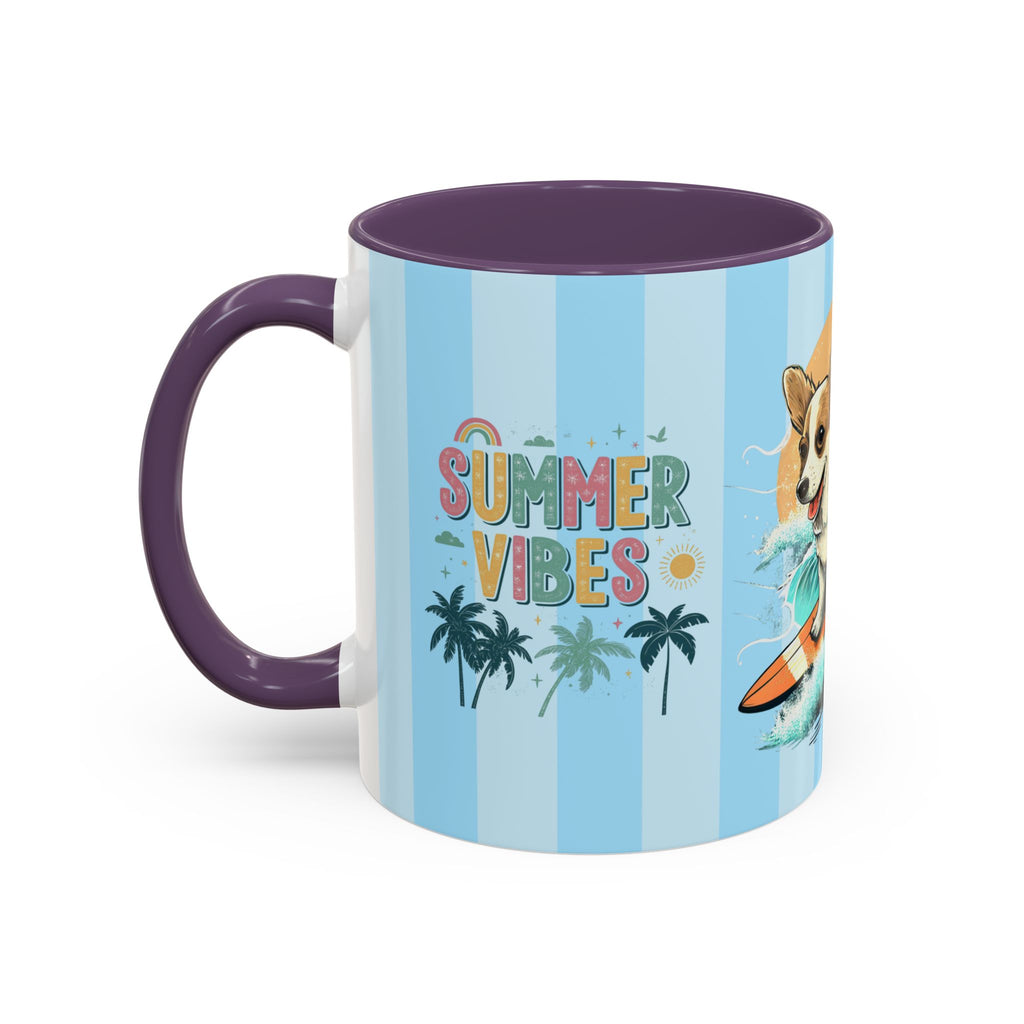 Summer Vibes Corgi Surf Coffee Mug — Cute Dog Lover Gift (11/15 oz)