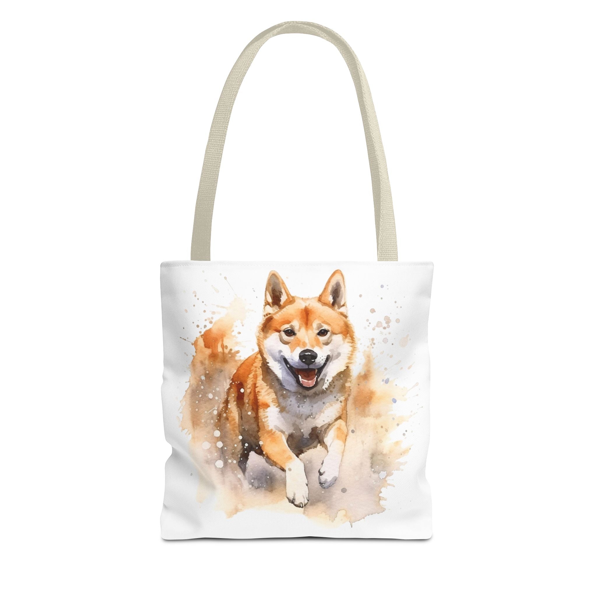 Shiba Inu Watercolor Tote Bag – Cute Running Dog All-Over Print