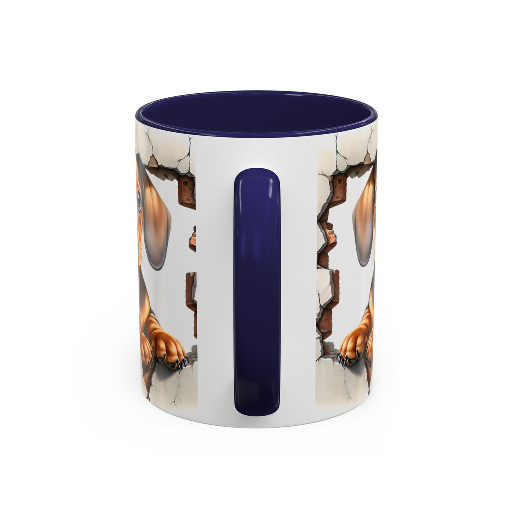 Dachshund Peek-A-Boo Accent Coffee Mug — Cute Puppy Dog Gift (11/15oz)