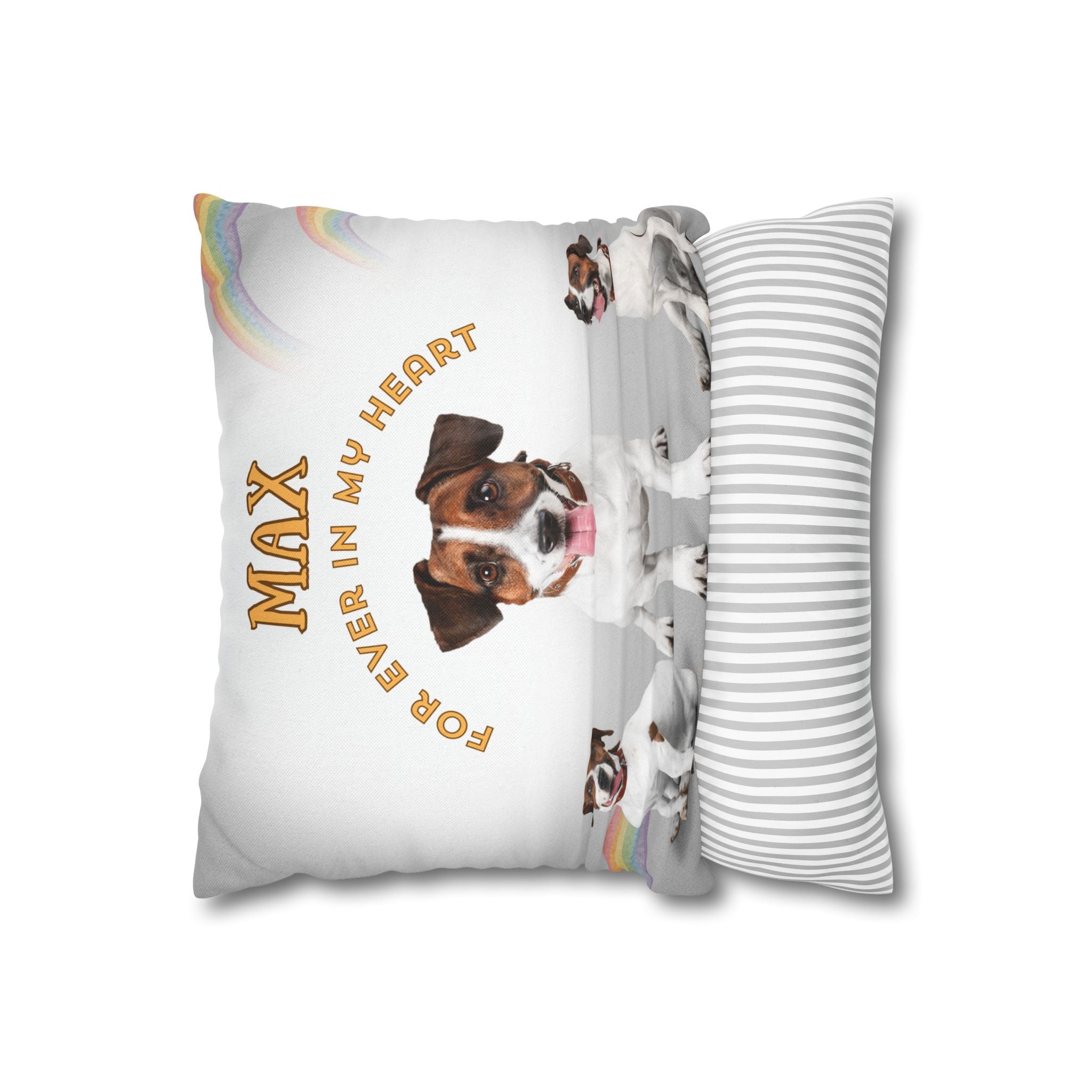 Personalized Dog Pillowcase — "Max, For Ever In My Heart" Memorial Pet Cushion