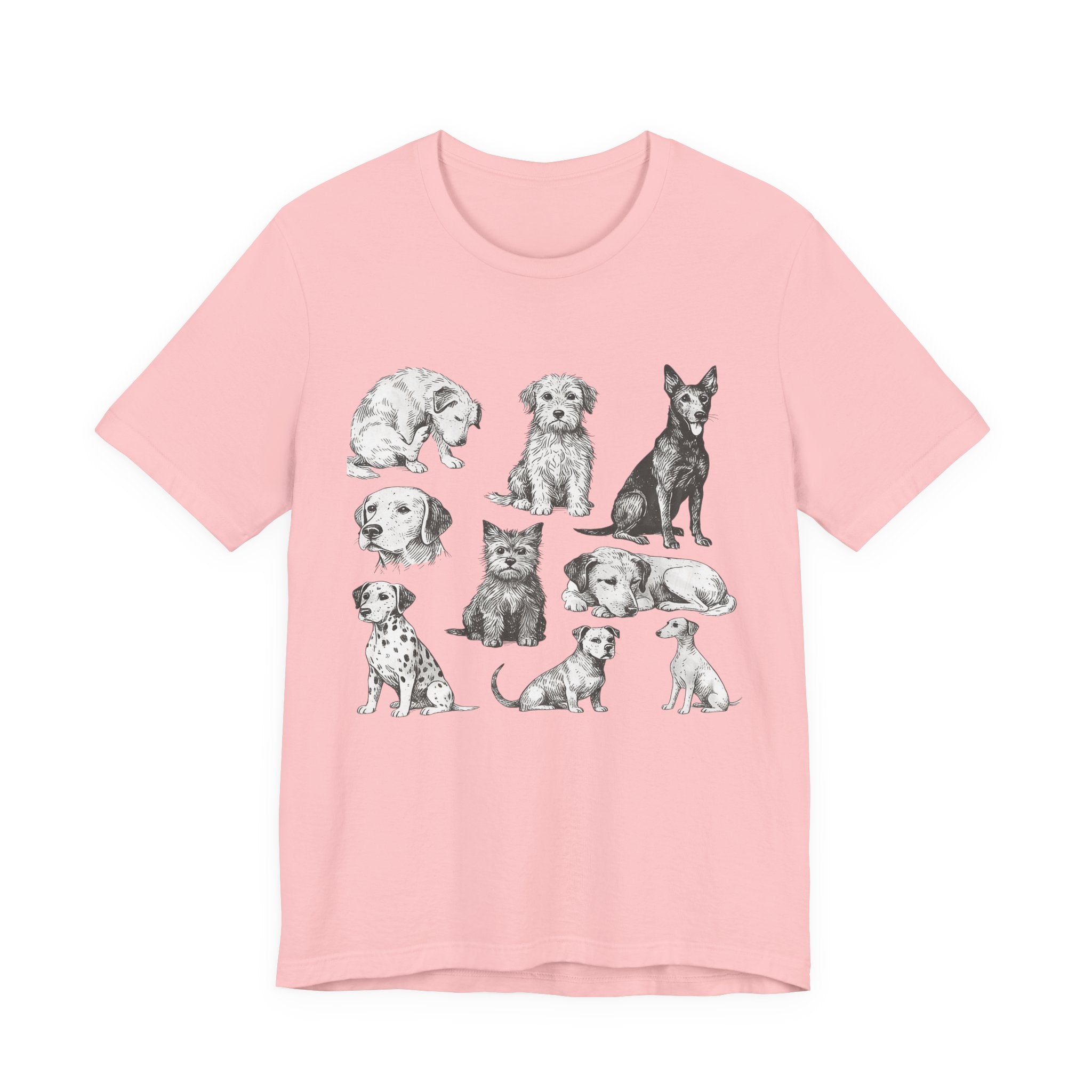 Dog Breed Sketches T-Shirt — Hand-Drawn Puppy Portraits Tee