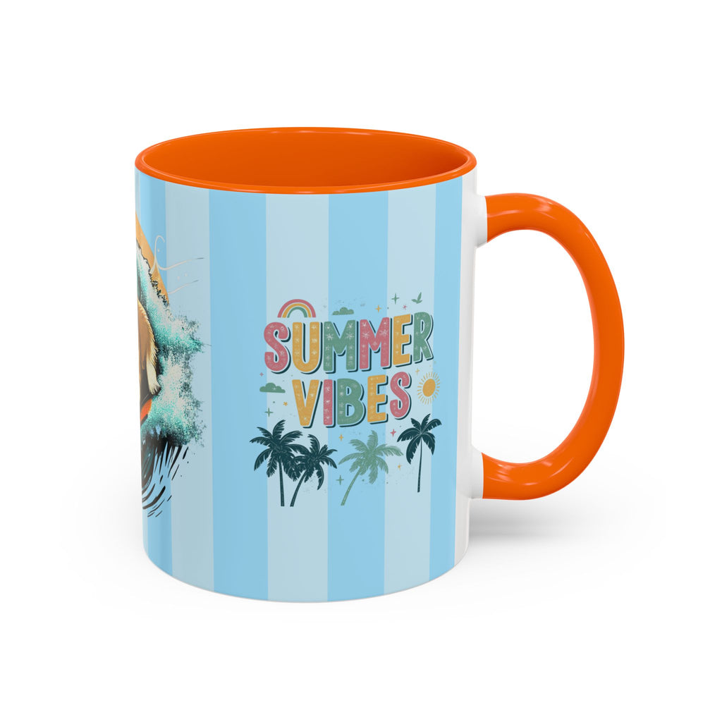 Summer Vibes Corgi Surf Coffee Mug — Cute Dog Lover Gift (11/15 oz)