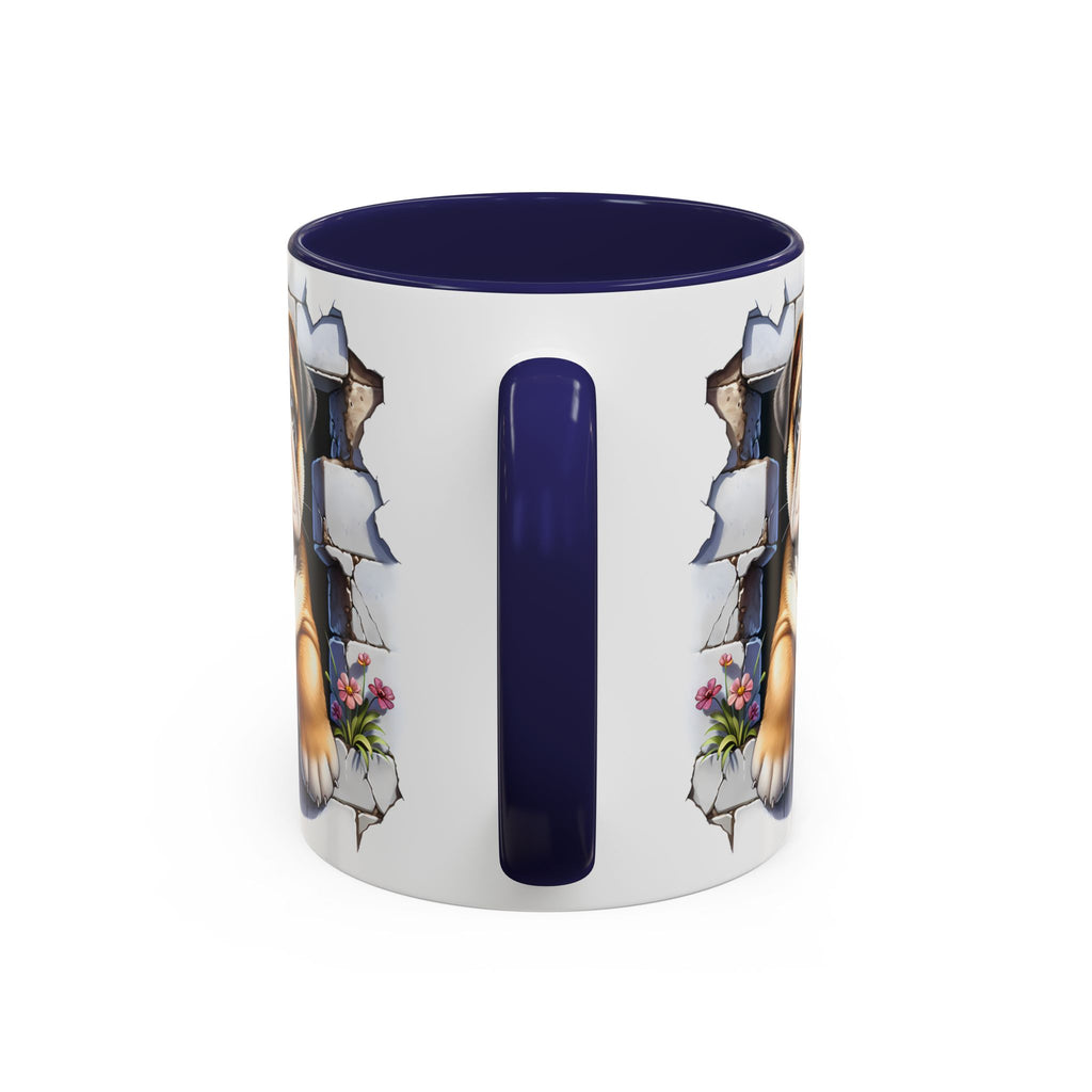 Bulldog Peek-A-Boo Accent Coffee Mug — Cute English Bulldog Coffee Cup (11/15 oz)