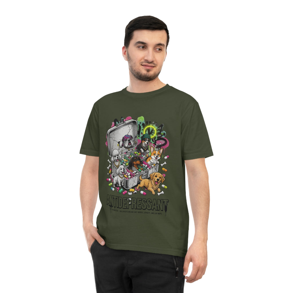 Antidepressant Pets T-Shirt — Emotional Support Pet & Pill Box Graphic Tee