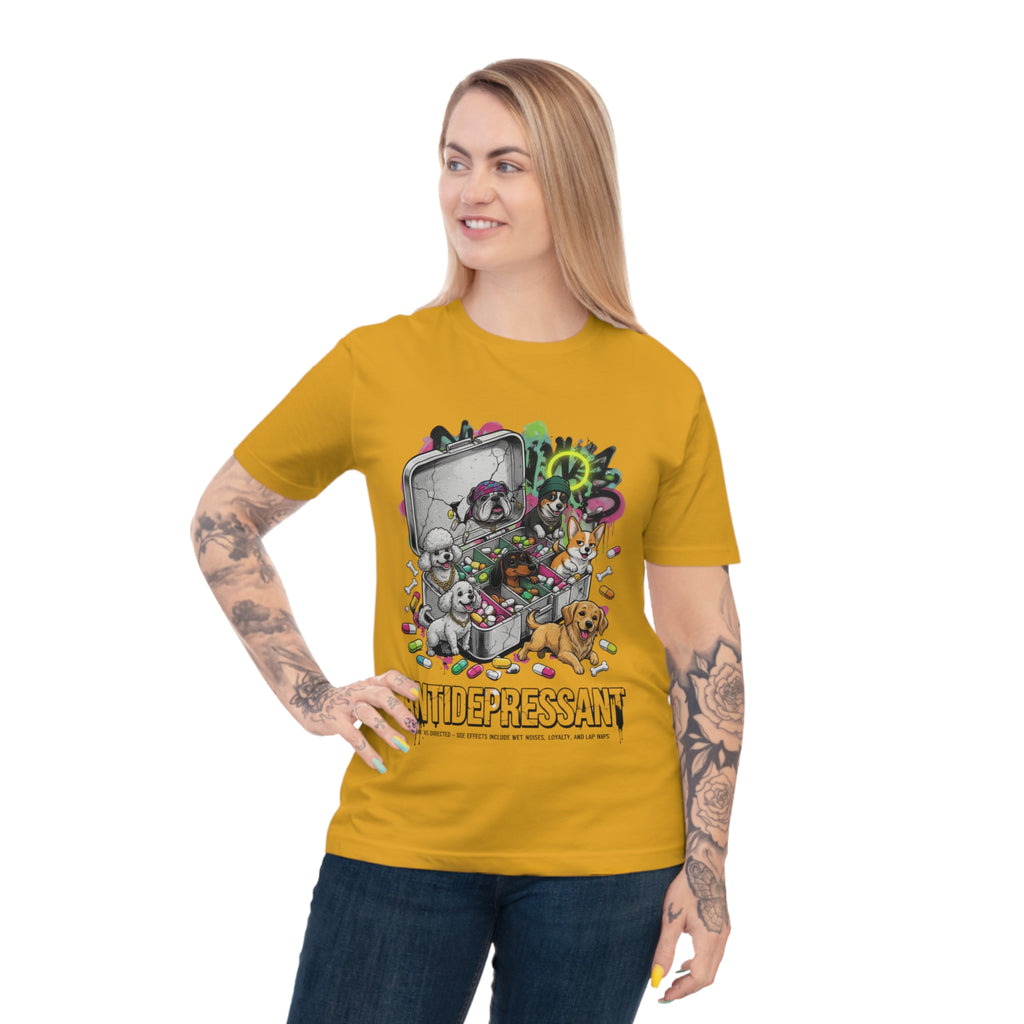 Antidepressant Pets T-Shirt — Emotional Support Pet & Pill Box Graphic Tee