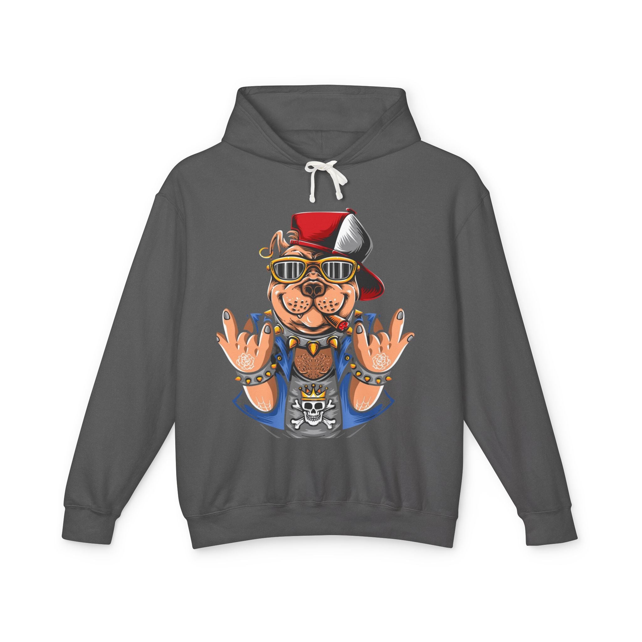 Gangster Bulldog Hoodie — Retro Cool Dog Graphic Sweatshirt