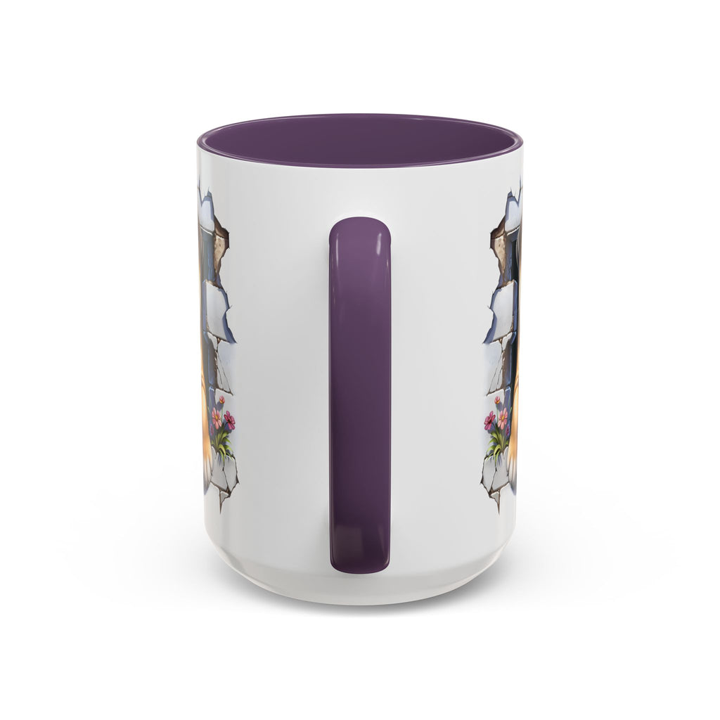 Bulldog Peek-A-Boo Accent Coffee Mug — Cute English Bulldog Coffee Cup (11/15 oz)