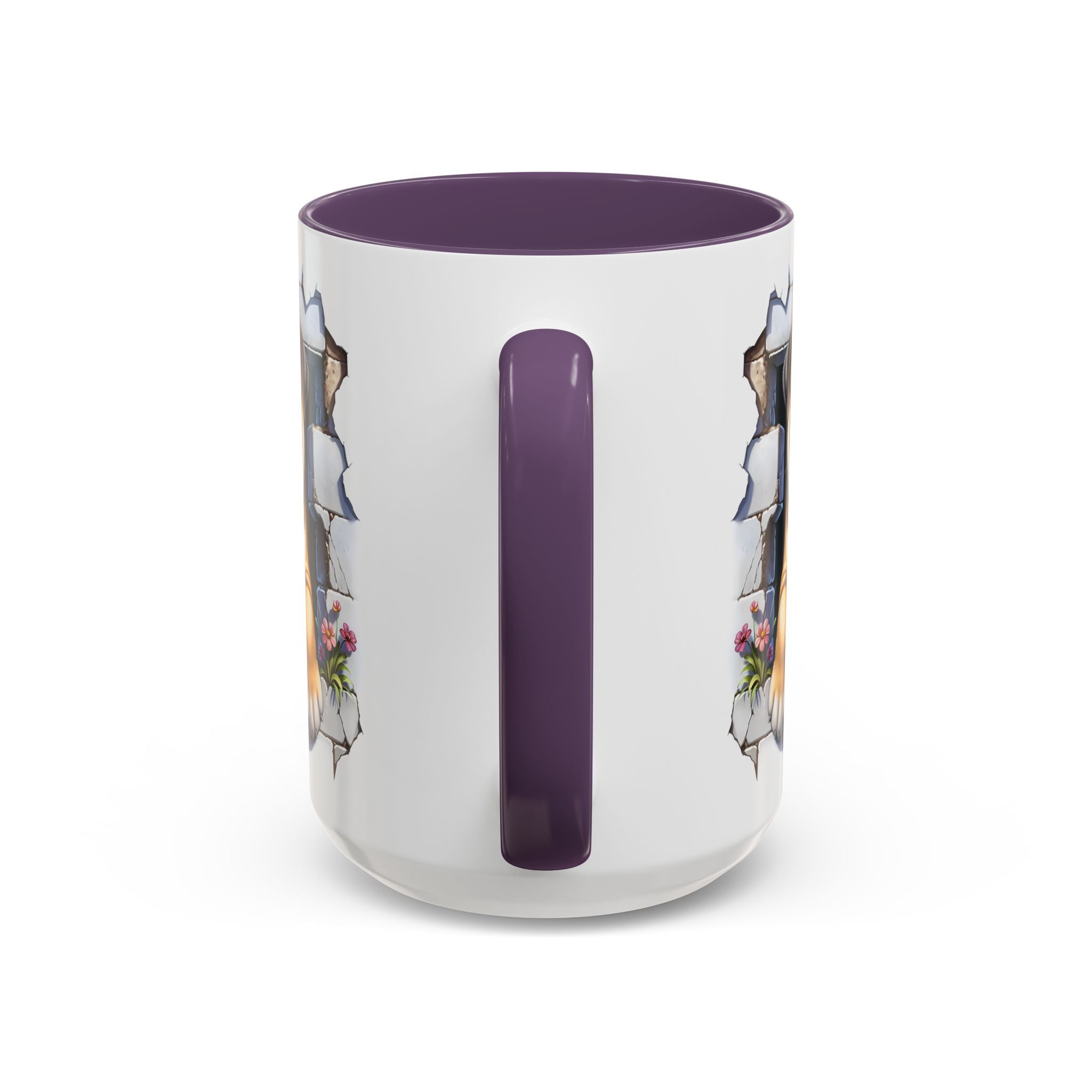 Bulldog Peek-A-Boo Accent Coffee Mug — Cute English Bulldog Coffee Cup (11/15 oz)