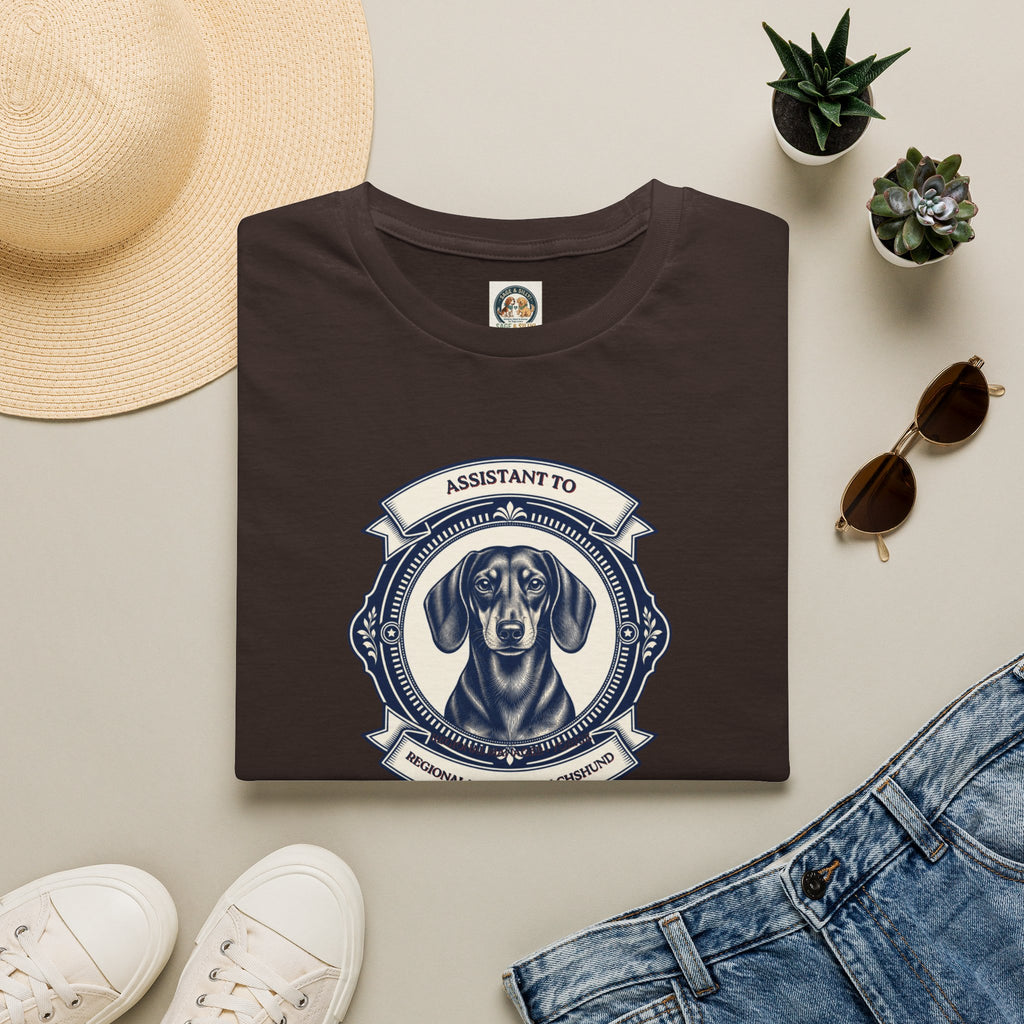 Dachshund Assistant T-Shirt — "Assistant to the Regional Manager" Funny Dog Tee