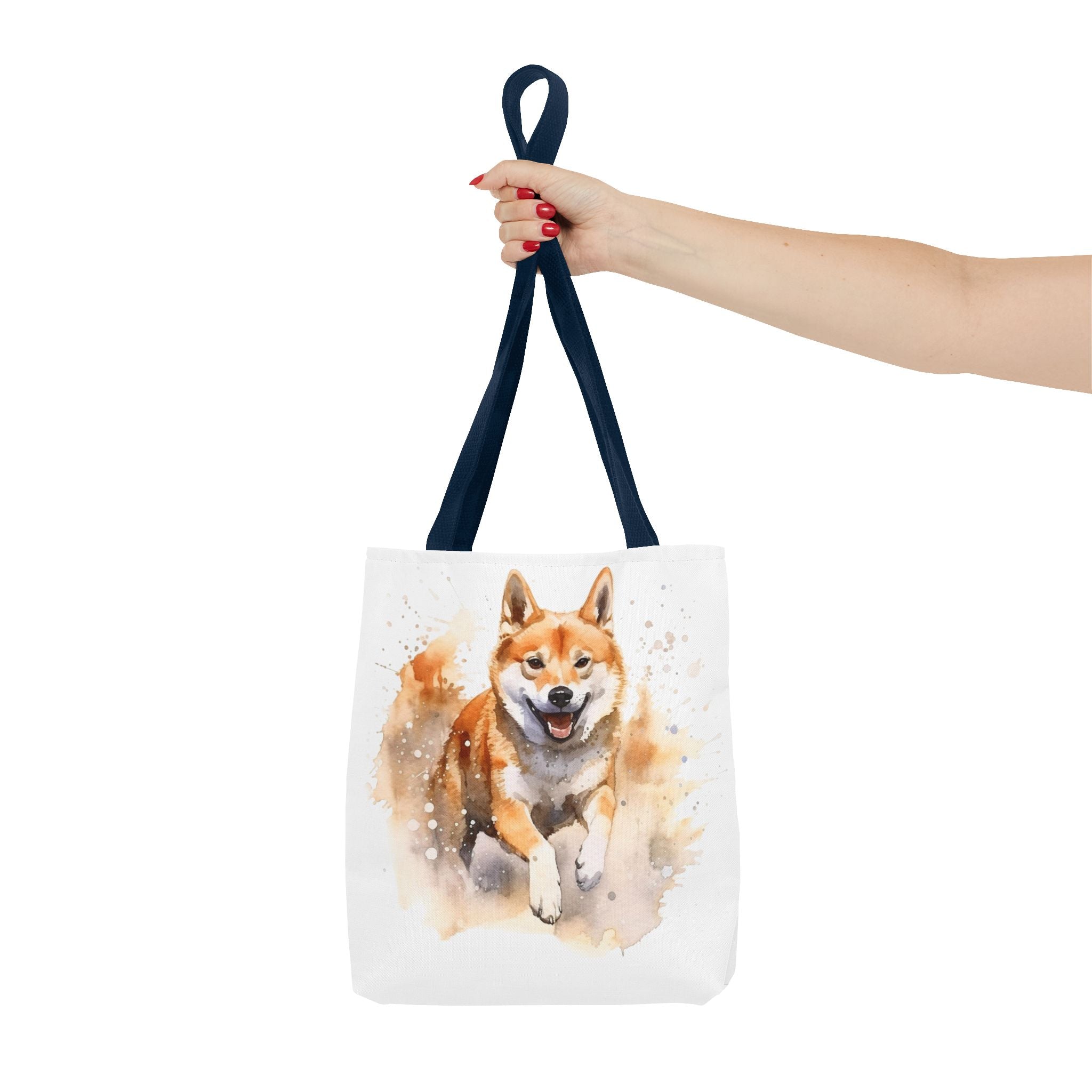 Shiba Inu Watercolor Tote Bag – Cute Running Dog All-Over Print