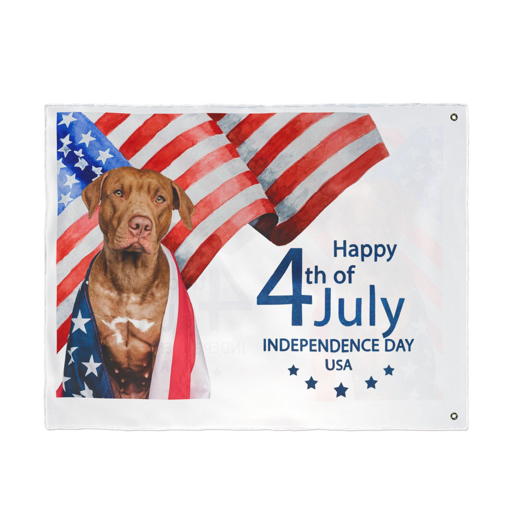 4th of July Dog Flag — Double-Sided American Independence Day Garden Banner