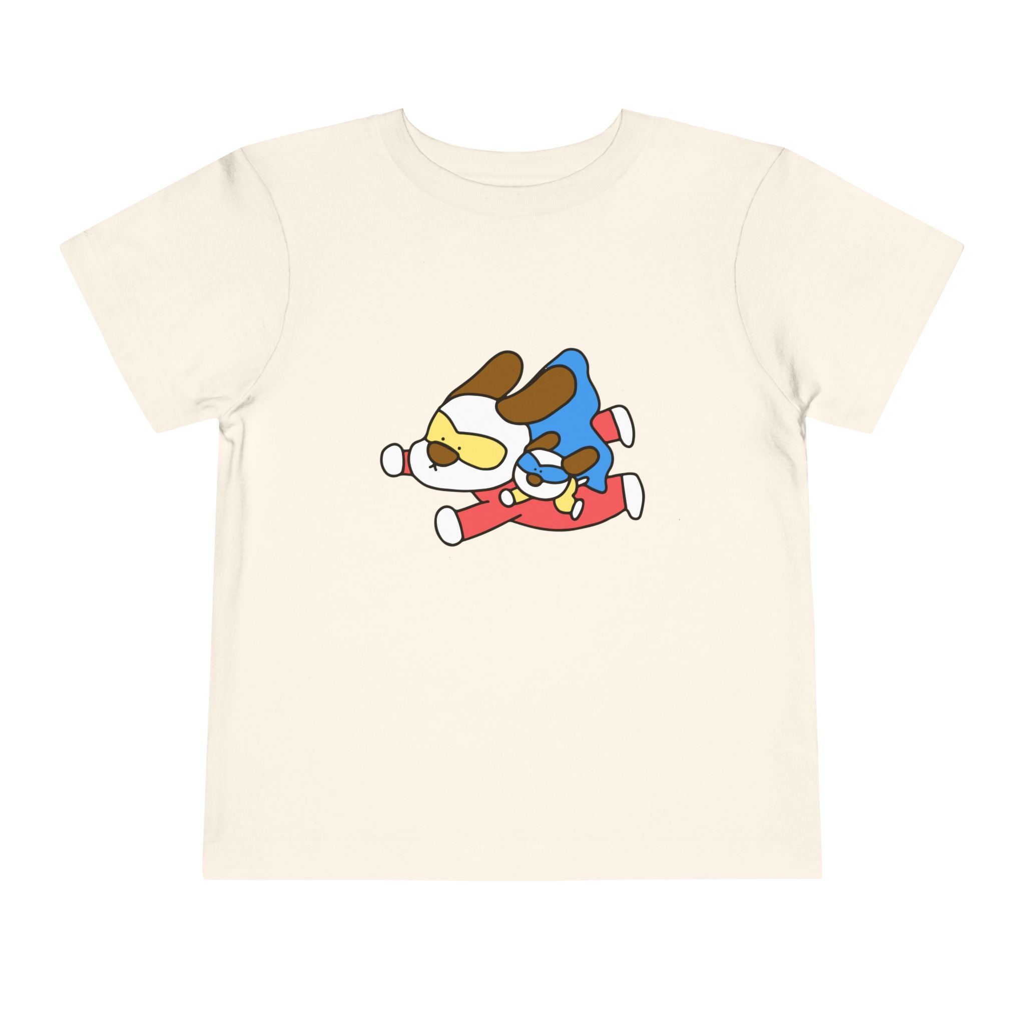 Toddler Tee – Cute Superhero Dog & Puppy Flight Graphic