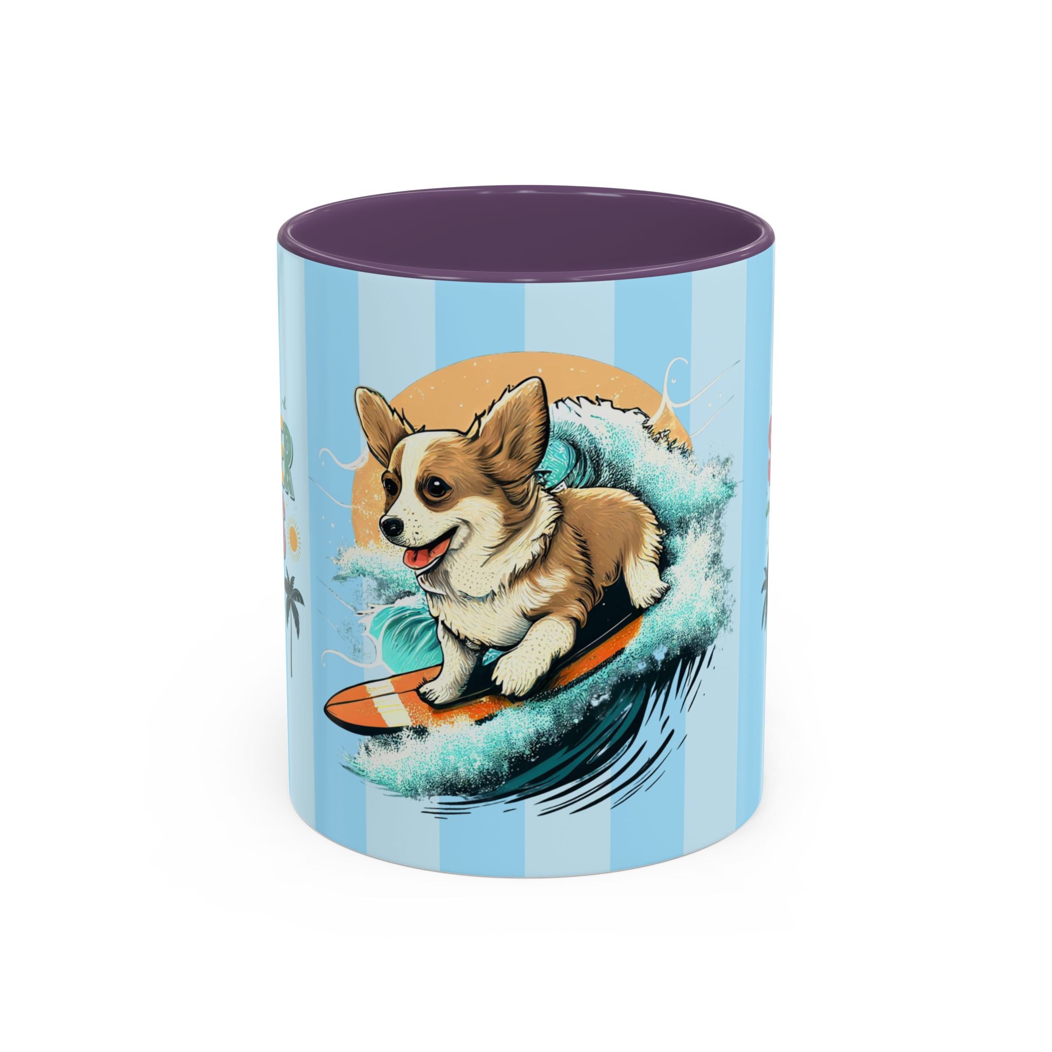 Summer Vibes Corgi Surf Coffee Mug — Cute Dog Lover Gift (11/15 oz)