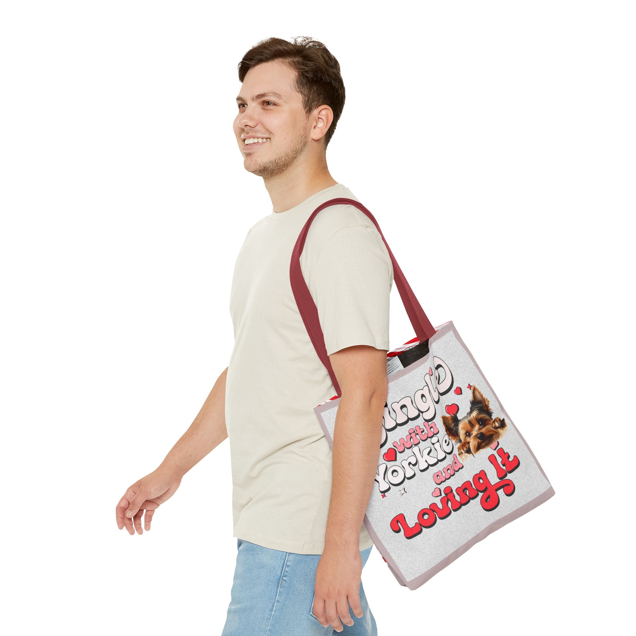Tote Bag — "Single with Yorkie and Loving It" Cute Yorkie Lover Tote
