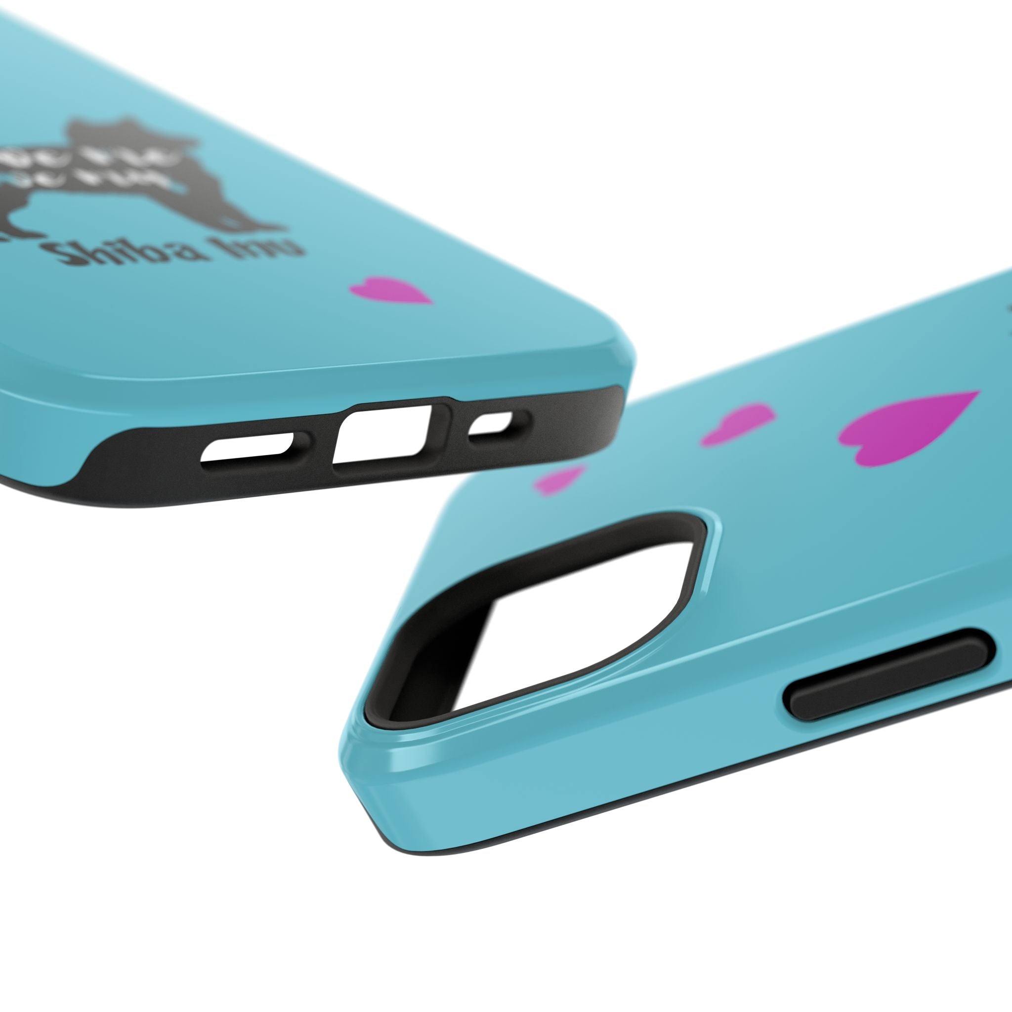 Shiba Inu Phone Case – "Love Me Love My Shiba Inu" Impact-Resistant Case, Cute Heart Design